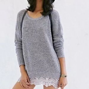 Anthropology Pins and Needles Grey Knit Sweater S